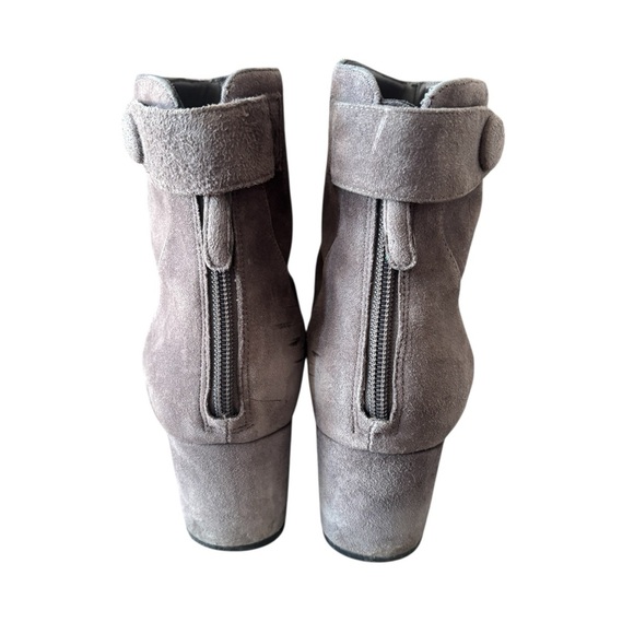 Bandolino Elegant Suede Ankle Boots Size 9 In Grey Square Toe - Picture 4 of 10